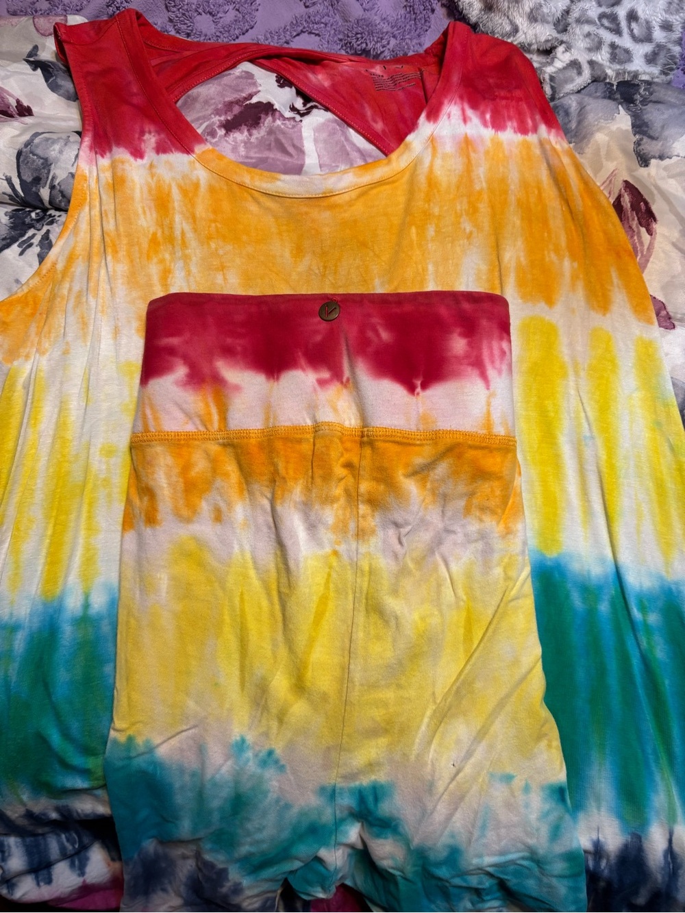 Lane Bryant Tie-Dye Rainbow Tank Top -& matching shorts
